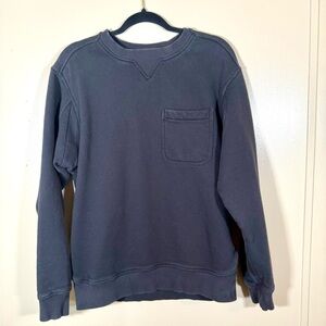 Men’s Duluth Souped Up Sweats Distressed Black Crewneck with Pocket size Medium